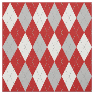 Red and White Argyle Pattern Fabric