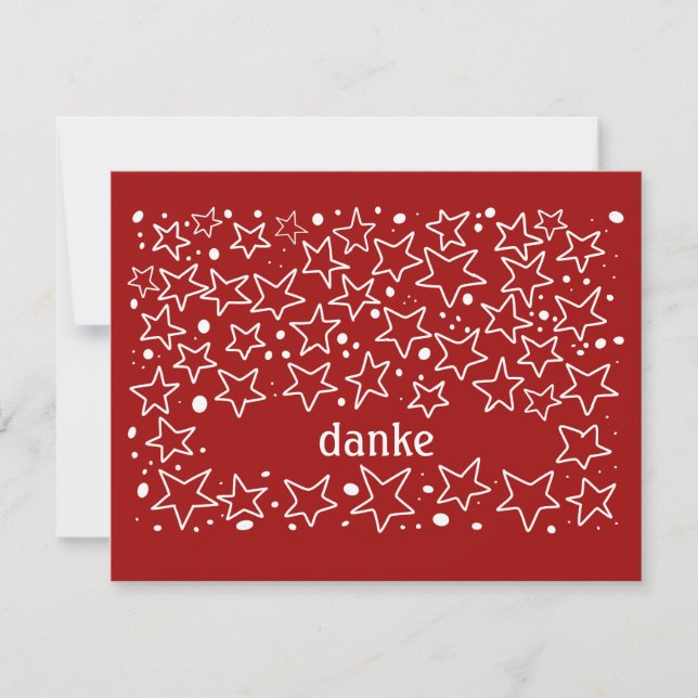 Red and White Austrian Thank You Card (Front)