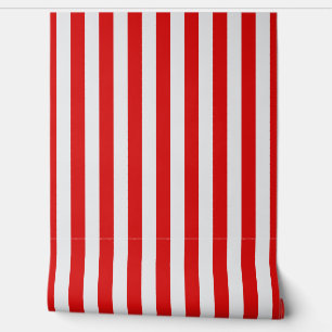 Red and white awning stripe wallpaper