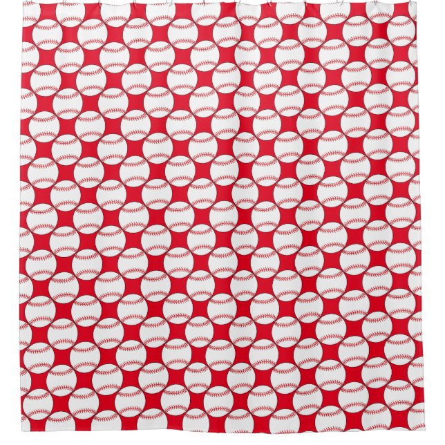 Red and White Balls Shower Curtain (Front)
