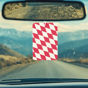 Red and White Bavaria Diamond Flag Pattern Car Air Freshener