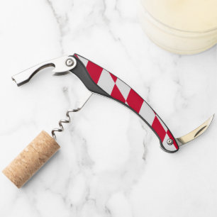 Red and White Bavaria Diamond Flag Pattern Corkscrew