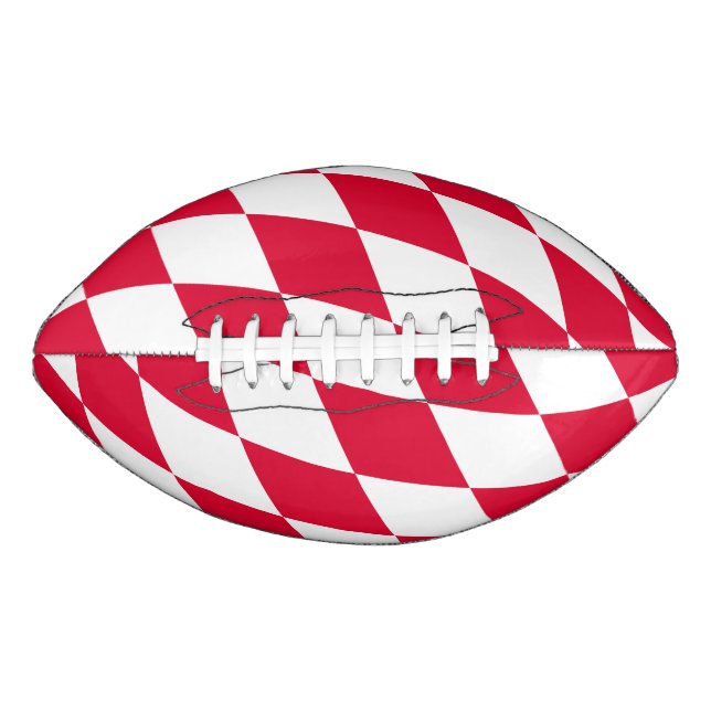 Red and White Bavaria Diamond Flag Pattern Football (Front)
