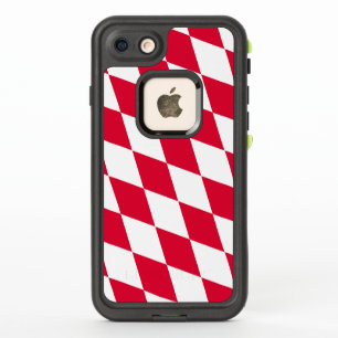 Red and White Bavaria Diamond Flag Pattern