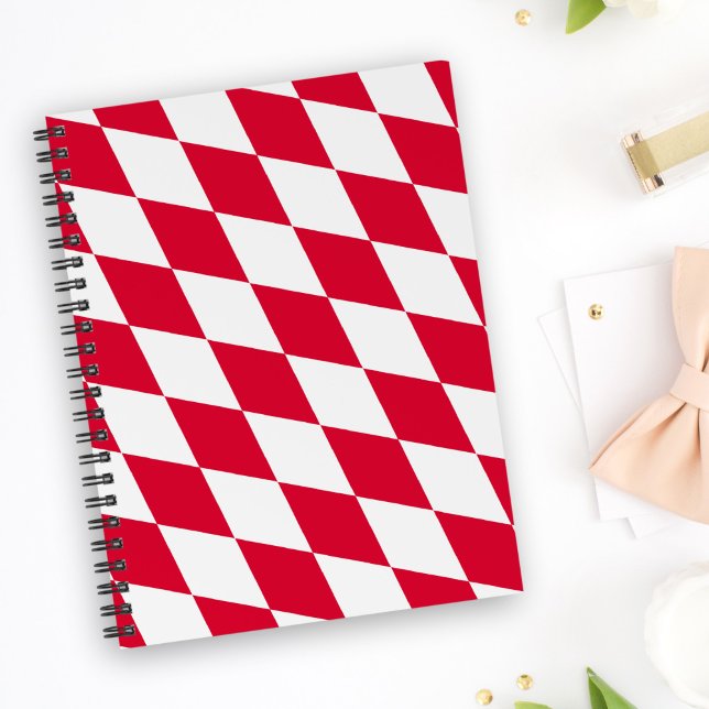 Red and White Bavaria Diamond Flag Pattern Notebook (Creator Uploaded)