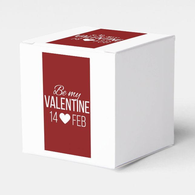 Red And White Be My Valentine Heart Favour Box (Front Side)