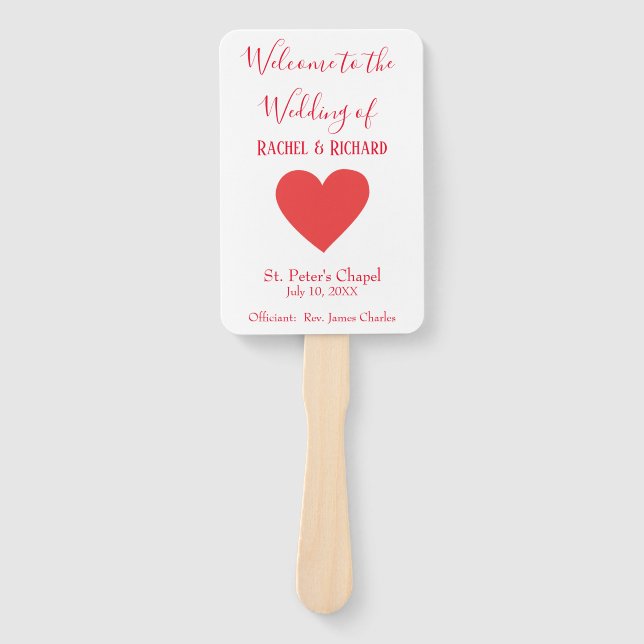 Red and White beauty Hand Fan (Front)