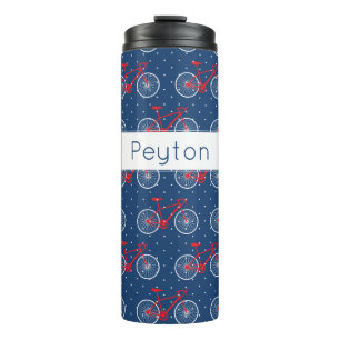 Red and White Bicycle Thermal Tumbler