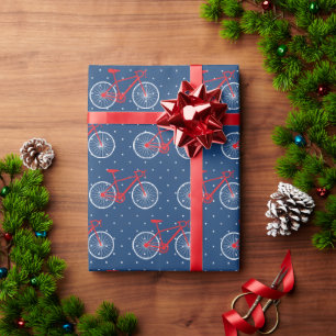 Red and White Bicycle Wrapping Paper