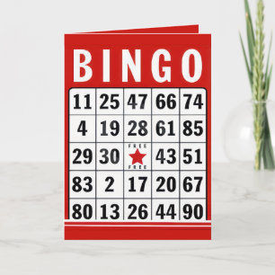 Red and White Birthday Bingo Card