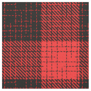 Red and White Bold Checkered Plaid Design  Fabric