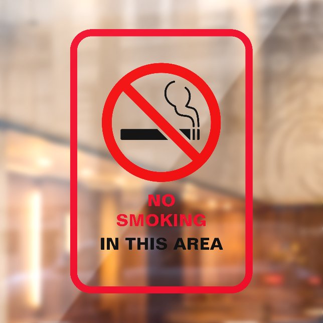 Red and White Bold No Smoking Area Metal A-Frame (Sheet 2)