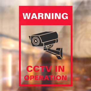 Red and White Bold Warning Security Metal A-Frame