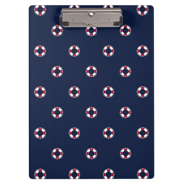 Red And White Buoy Pattern Clipboard (Front)