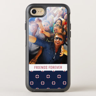 Red And White Buoy Pattern   Your Photo & Text OtterBox Symmetry iPhone 8/7 Case