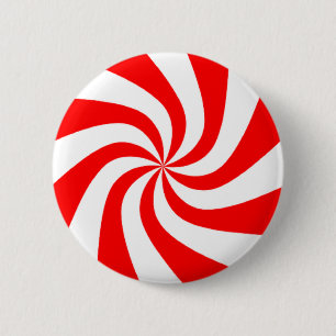 red and white candy 6 cm round badge