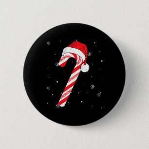 Red And White Candy Cane Santa Christmas Funny Xma 6 Cm Round Badge