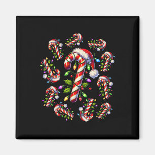Red And White Candy Cane Santa Christmas Funny Xma Magnet