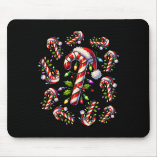 Red And White Candy Cane Santa Christmas Funny Xma Mouse Pad