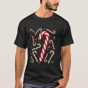 Red and White Candy Cane Santa Christmas Funny Xma T-Shirt
