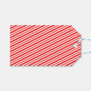 Red and White Candy Cane Stripes Gift Tags