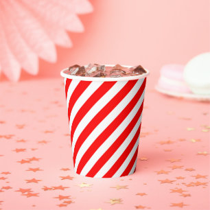 Red and White Candy Cane Stripes Paper cup