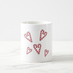 red and white candy canes Hearts Coffee Mug