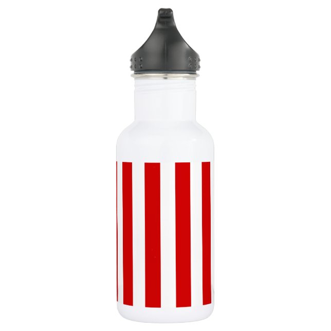 Red and white candy stripes 532 ml water bottle (Right)