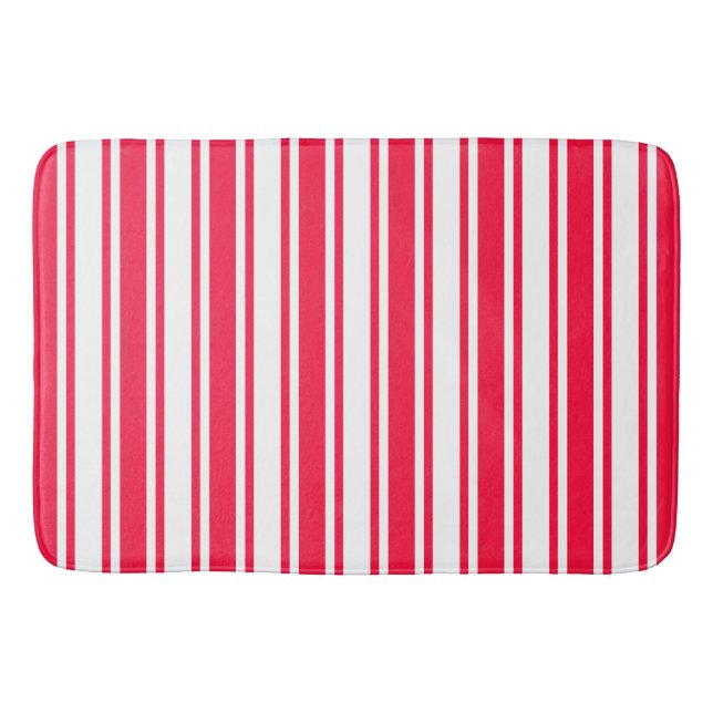 Red and white candy stripes bath mat (Front)