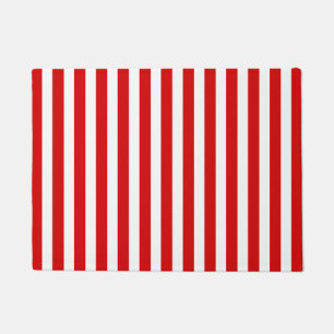 Red and white candy stripes doormat