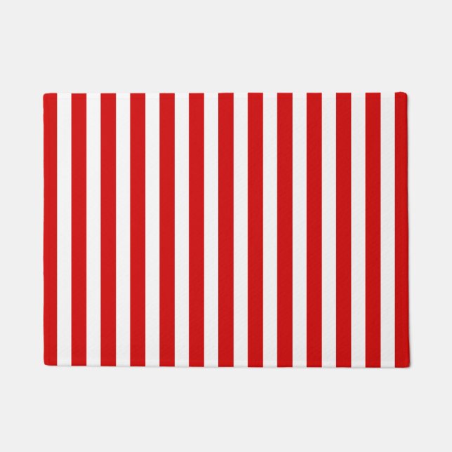 Red and white candy stripes doormat (Front)