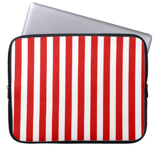 Red and white candy stripes laptop sleeve