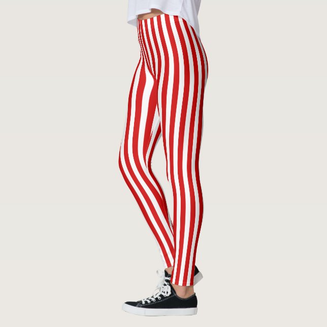 Red and white candy stripes leggings (Left)