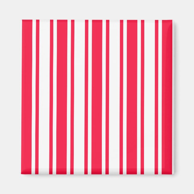 Red and white candy stripes magnet (Front)