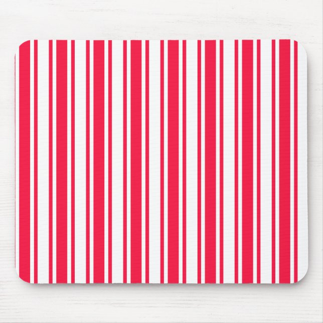 Red and white candy stripes mouse pad (Front)