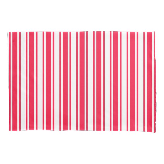 Red and white candy stripes pillowcase (Front)