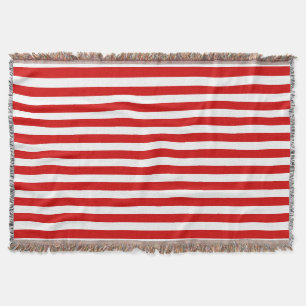 Red and white candy stripes throw blanket