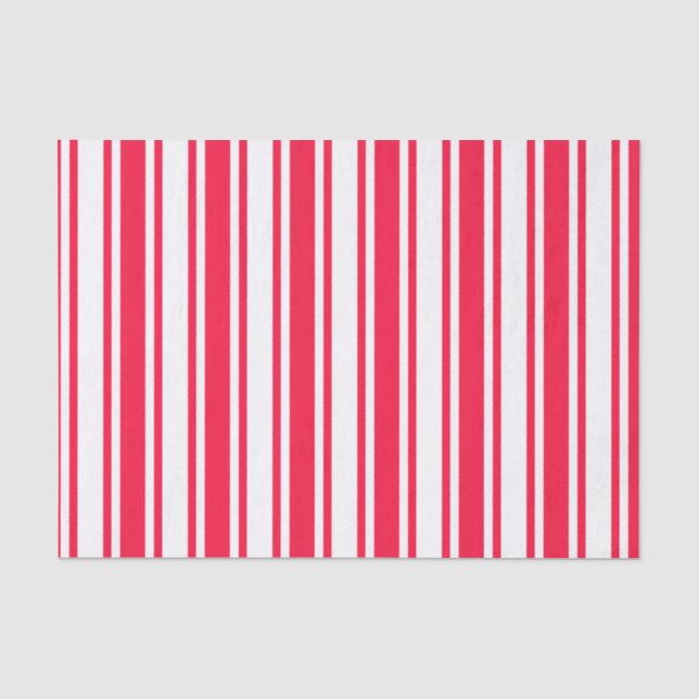 Red and white candy stripes tissue paper (Front)