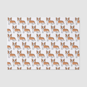 Red And White Cardigan Welsh Corgi Dog Pattern Tissue Paper