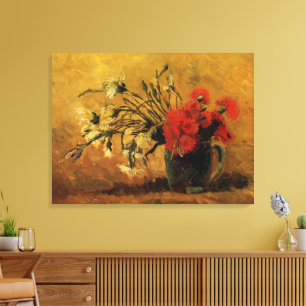 Red And White Carnations by Vincent van Gogh Canvas Print