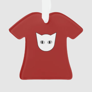 Red-and-White Cat T-Shirt Ornament