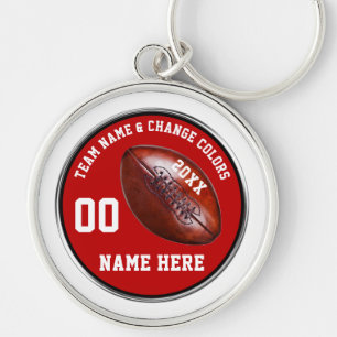 Red and White, Cheap Football Player Gifts Key Ring
