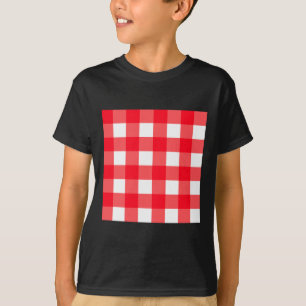 Red And White Chequerboard Grid Squares Sticker  T-Shirt