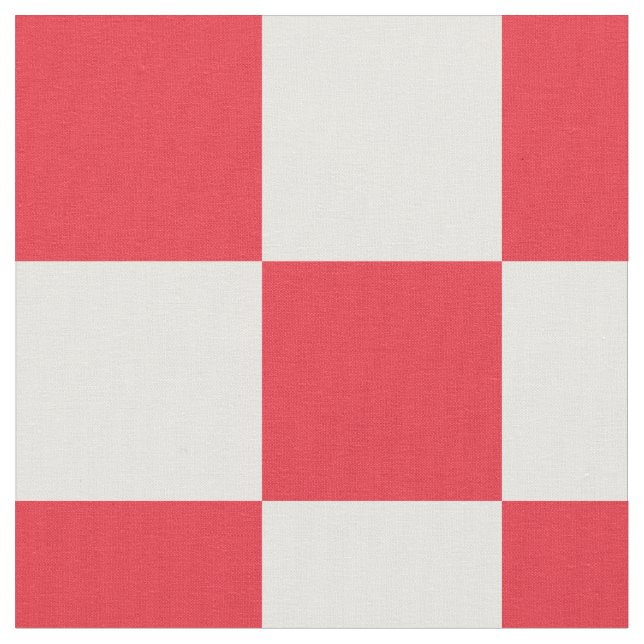 Red and white chequerboard pattern fabric (Close Up)