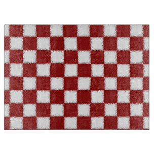 Red and White Chequered Cutting Board