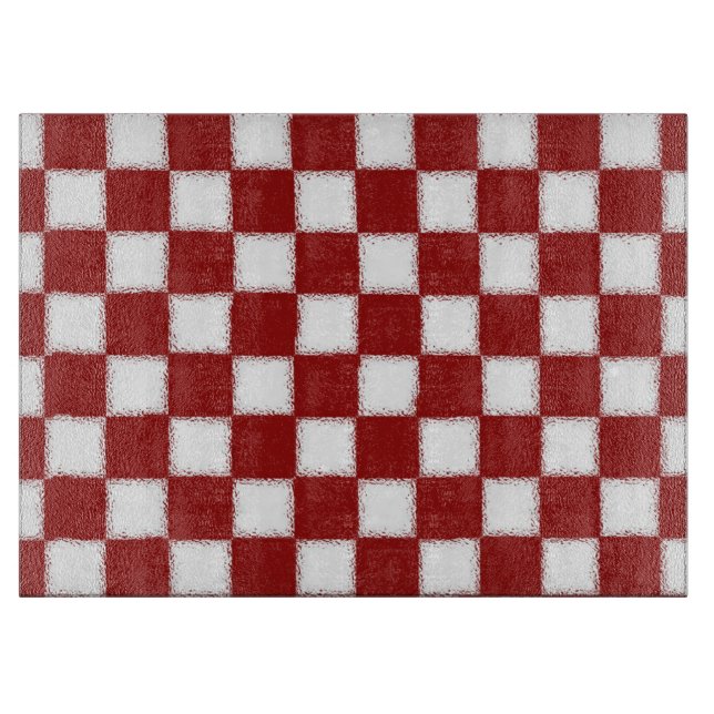 Red and White Chequered Cutting Board (Front)