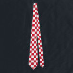 Red And White Chequered Flag Stylish Pattern Tie<br><div class="desc">Chequered flag,  stylish red and white pattern design.</div>