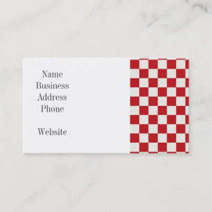 Red and White Chequered Pattern Country BBQ Colour Business Card