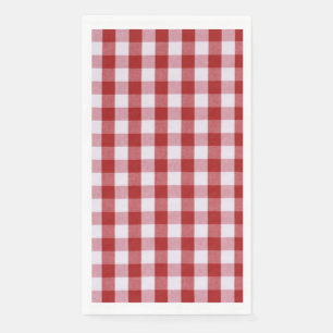 Red and White Chequered Pattern/Squares Napkin