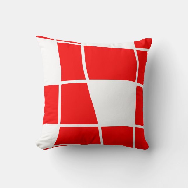 Red and white Chess Cushion (Front)